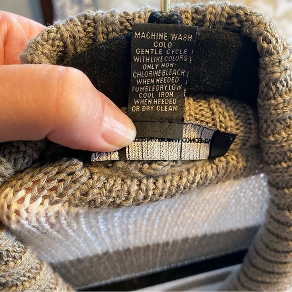 INC International Concepts Cardigan Nautical Breton Stripes Metallic Thread Sz L - Picture 5 of 6